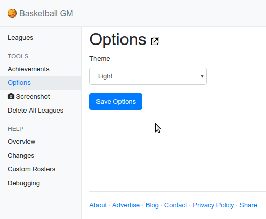 Switching between the dark and light themes