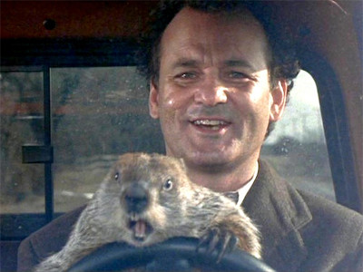 A screenshot from the movie Groundhog Day
